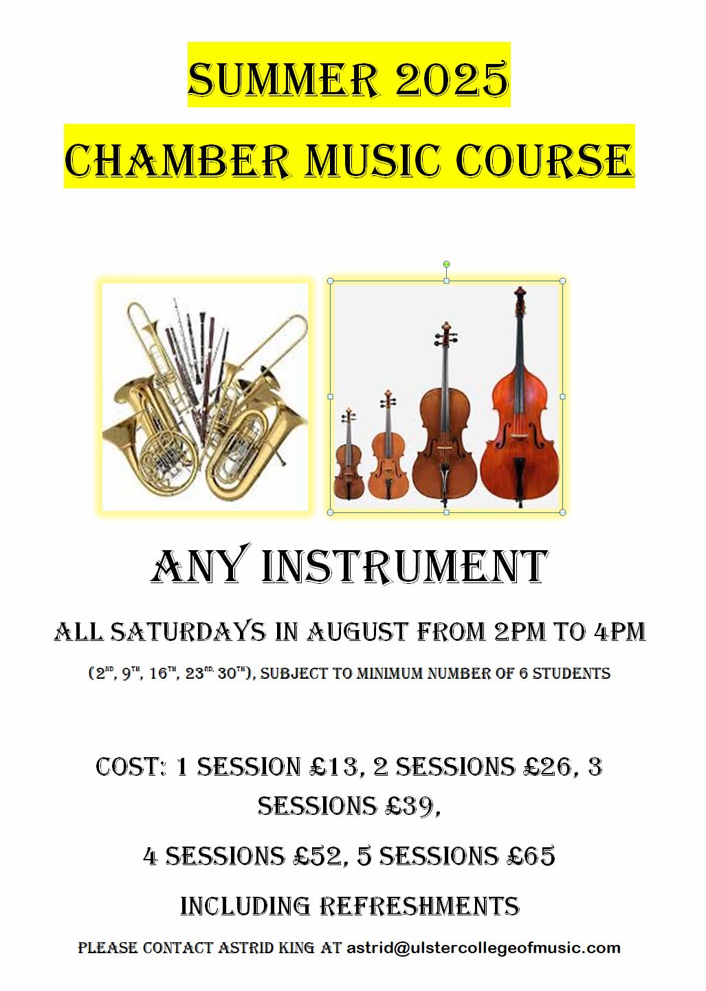 2025 Summer Chamber Music Chamber Music Spring 2025